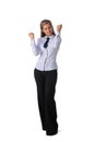 Business woman holding fists Royalty Free Stock Photo