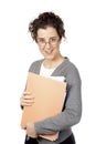 Business woman holding a folders Royalty Free Stock Photo