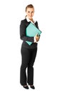 Business woman holding folders with documents Royalty Free Stock Photo