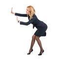 Business woman with holding gesture Royalty Free Stock Photo