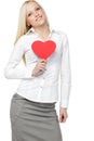Business woman holding heart shape Royalty Free Stock Photo