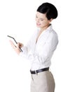 Business woman holding tablet computer Royalty Free Stock Photo