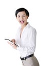 Business woman holding tablet computer. Royalty Free Stock Photo