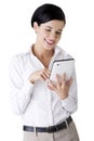 Business woman holding tablet computer. Royalty Free Stock Photo