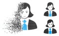 Shredded Dotted Halftone Business Woman Icon with Face Royalty Free Stock Photo