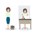 Business Woman isolated. Business characters scene. Vector Illustration Royalty Free Stock Photo