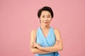 Business woman isolated on pinkbackground