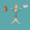 Business woman jumping for joy Royalty Free Stock Photo