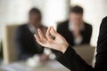 Business woman keeping calm on work concept Royalty Free Stock Photo