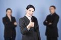 Business woman leader giving thumbs up Royalty Free Stock Photo