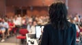 Business woman lecturing at Conference. Royalty Free Stock Photo