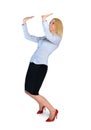 Business woman lifting something