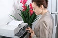 Business Woman Making Copies Royalty Free Stock Photo