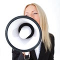 Business woman with megaphone