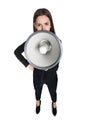 Business woman with megaphone Royalty Free Stock Photo