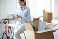 Business woman moving in a new office Royalty Free Stock Photo