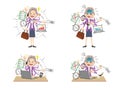 Business woman with multi tasking and multi skill Royalty Free Stock Photo