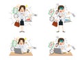 Business woman with multi tasking and multi skill Royalty Free Stock Photo