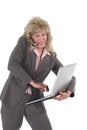 Business Woman Multitasking With Cellphone and Laptop 5 Royalty Free Stock Photo