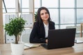 Business woman with notebook in office, workplace