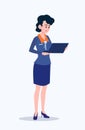 Business woman Office cartoon characters. Standing persons. Business People at morning meeting. Illustration vector