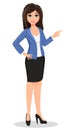 Business woman in office style clothes showing Royalty Free Stock Photo
