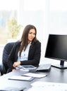 business woman in office working with tablet Royalty Free Stock Photo