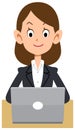 Business woman operating a personal computer Royalty Free Stock Photo