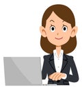 Business woman operating a personal computer Royalty Free Stock Photo