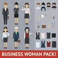 Business woman pack vector design illustration