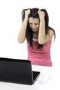 Business woman panic Royalty Free Stock Photo