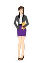 Business woman with paper folder Royalty Free Stock Photo