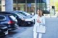 Business woman on the parking