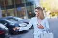 Business woman on the parking