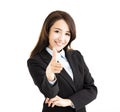 business woman pointing finger to you Royalty Free Stock Photo