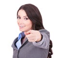 Business woman pointing her finger Royalty Free Stock Photo