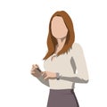 Business woman, presentation, isolated vector illustration. Flat design