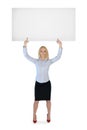 Business woman presenting empty banner Royalty Free Stock Photo