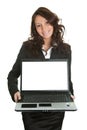 Business woman presenting laptopn Royalty Free Stock Photo