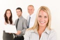 Business woman pretty with colleagues posing Royalty Free Stock Photo