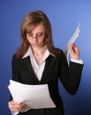 Business woman reading a file Royalty Free Stock Photo