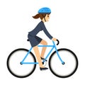 Business woman riding a bicycle
