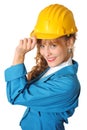 Business woman with safety hat