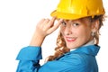 Business woman with safety hat