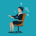 Business woman seated on chair