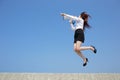 Business woman shouting megaphone Royalty Free Stock Photo