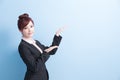 Business woman show something Royalty Free Stock Photo