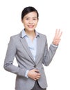 Business woman show three finger