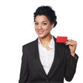 Business woman showing blank credit card Royalty Free Stock Photo