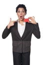 Business woman showing blank credit card Royalty Free Stock Photo